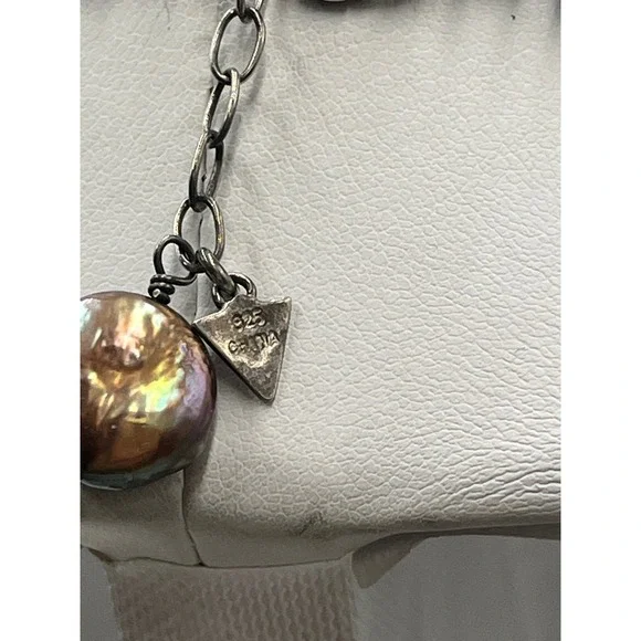 Silpada MultiStrand Sterling Silver Bronze Coin Pearl Necklace N1717 - Picture 6 of 11